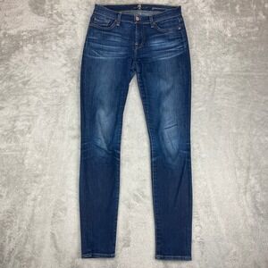 7 For All Mankind Gwenevere Skinny Jeans Women's Size 26 Dark Wash Stretch Denim